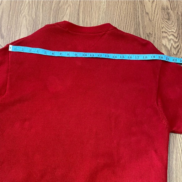 Vintage Tommy Hilfiger Men Size XL Knit Sweater Pullover Red Cotton - Picture 6 of 11
